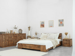 Borovicová postel Marika III - dřevěná 