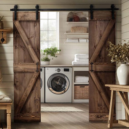 posuvné dveře z masivního borového dřeva