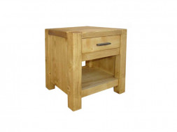 Dřevěný noční stolek se zásuvkou