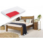 Borovicová postel v setu s matrací a roštem
