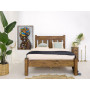 Borovicová postel v setu s matrací a roštem