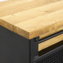 Kovový TV stolek s dubovým dřevem