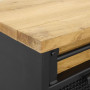 Kovový TV stolek s dubovým dřevem