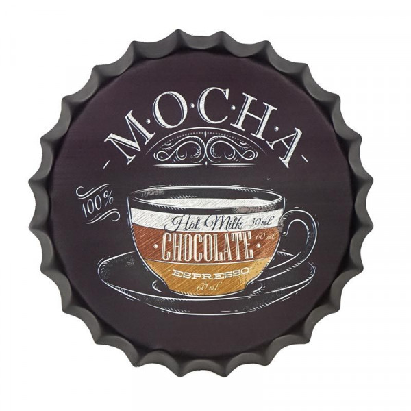 Pivní víčko na zeď Mocha