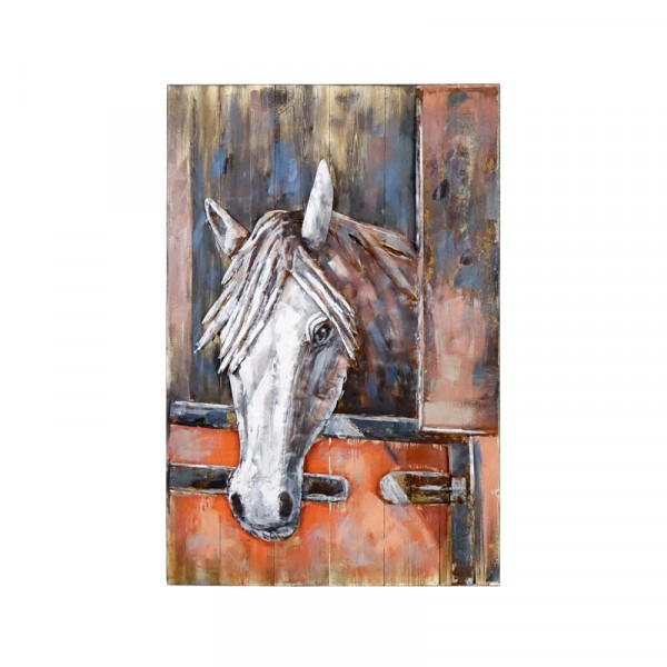 Kovový 3D obraz Kůň 2