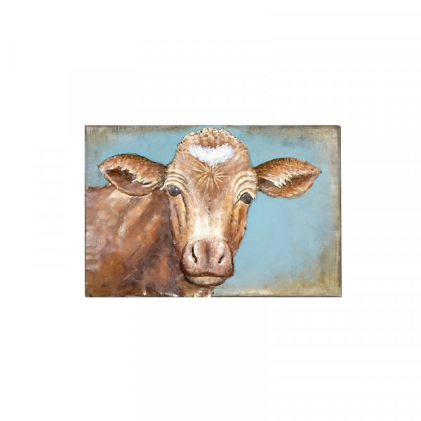 Kovový 3D obraz Kráva 3