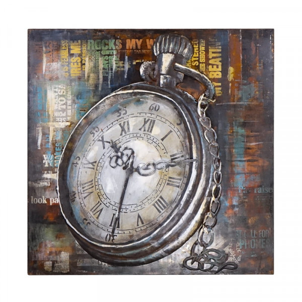 Kovový 3D obraz Time