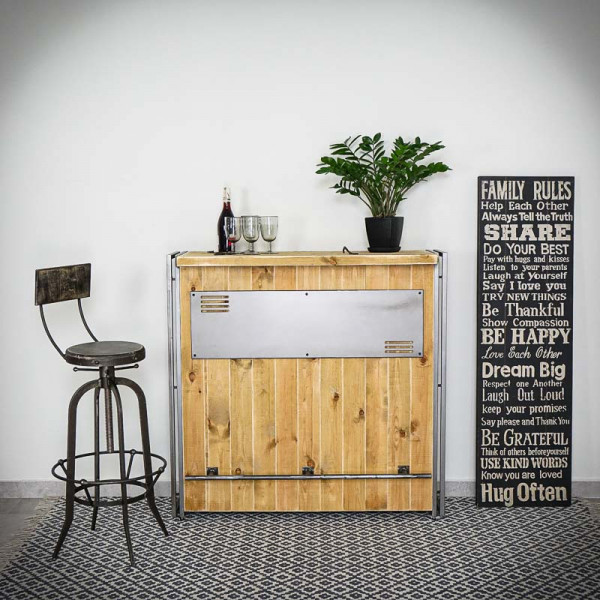 Bar Steel wood