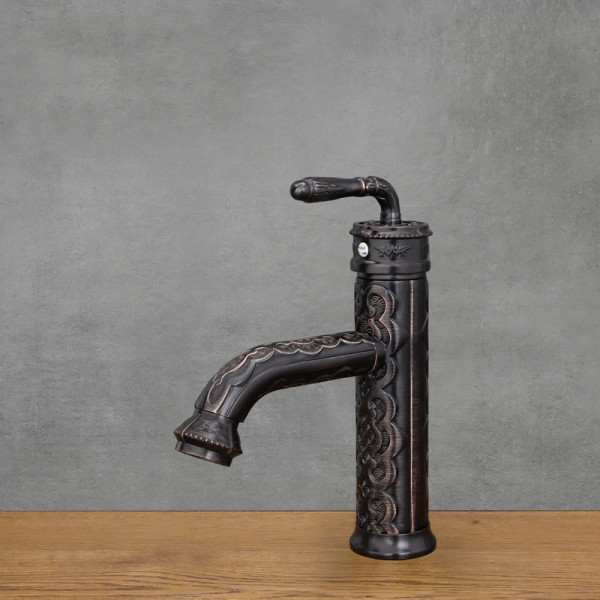 Stojací umyvadlová baterie FLOWER, černá