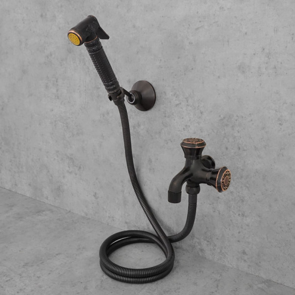 Nástěnná bidetová baterie černá KAMELIA BASIC