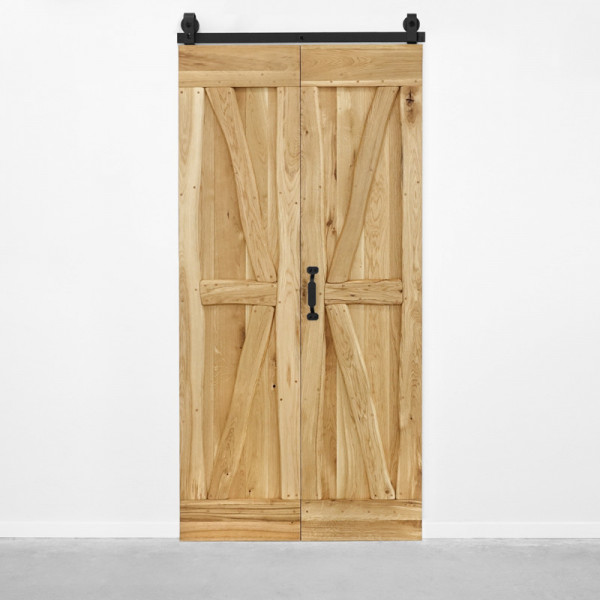 Skládací posuvné dřevěné dveře dubové FLINSTON přírodní olej