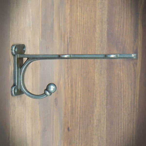 Policová konzole s věšákem Duet, surová, 205x60 mm