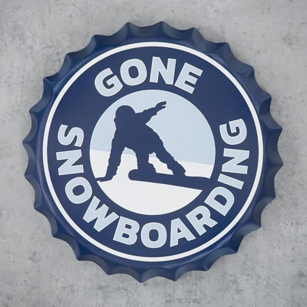 Pivní víčko na zeď Snowboarding