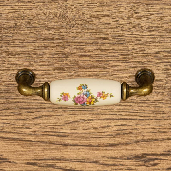 Keramický nábytkový úchyt KWIATY 96 mm