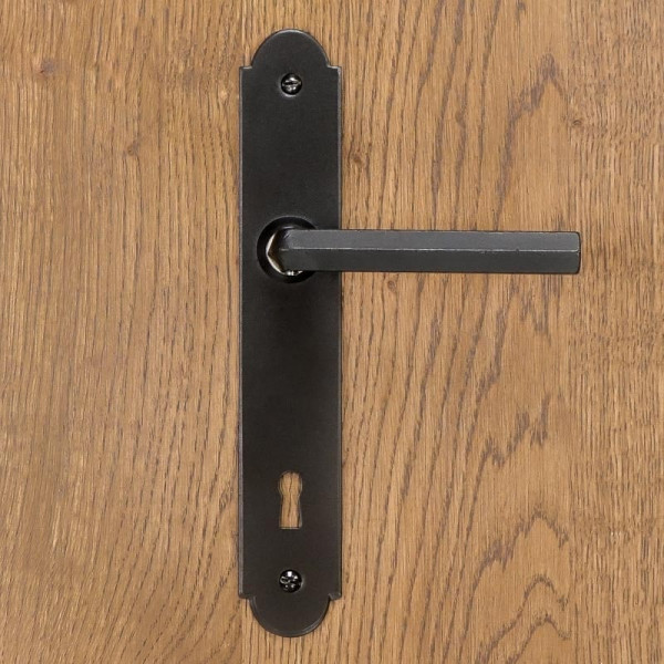 Dveřní klika Alba, s otvorem pro dozický (pokojový) klíč 90 mm, černá