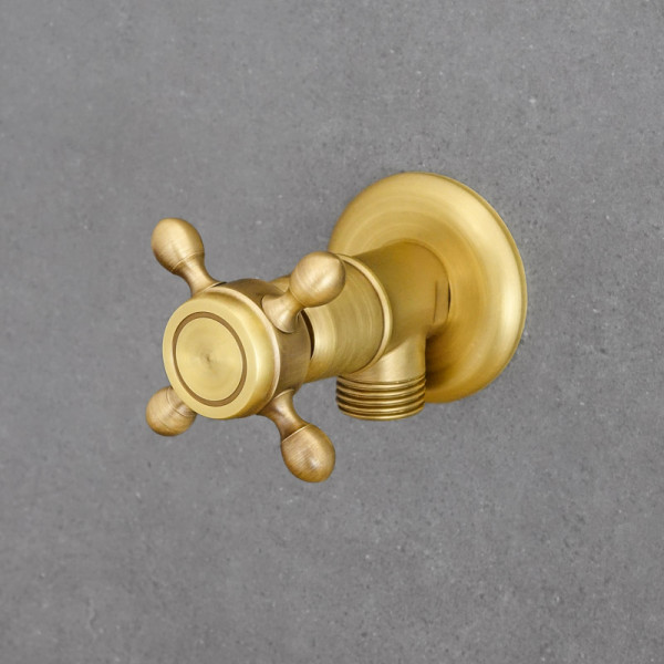 Kohoutek pro hadici WC a pračku YORK, antický mosaz jednoduchý