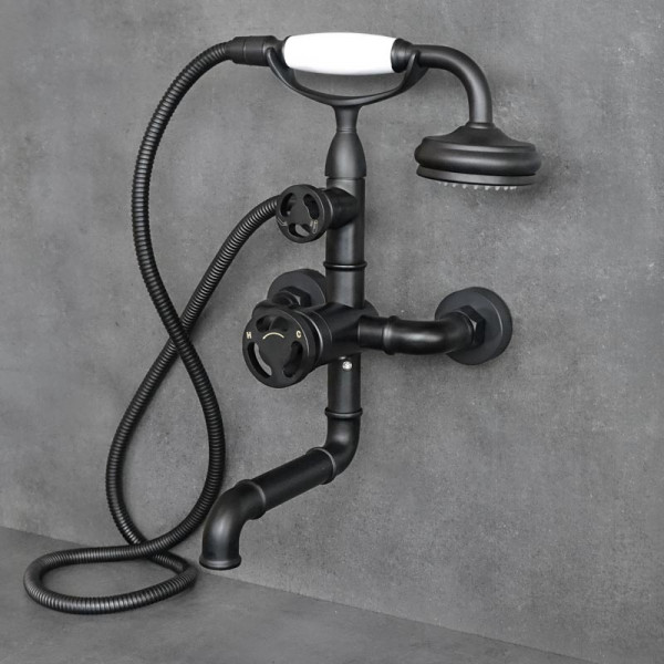 Nástěnná vanová baterie HEREFORD 1, černá