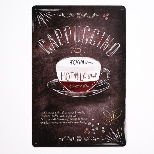 Kovová cedule Cappuccino
