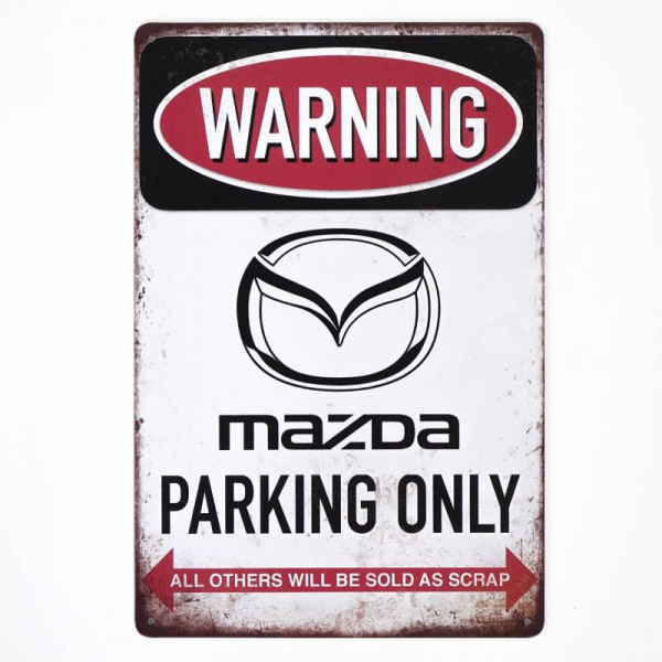 Kovová cedule Mazda Parking