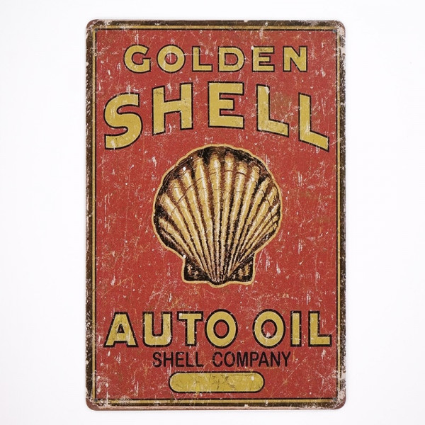 Kovová cedule Golden Shell Auto