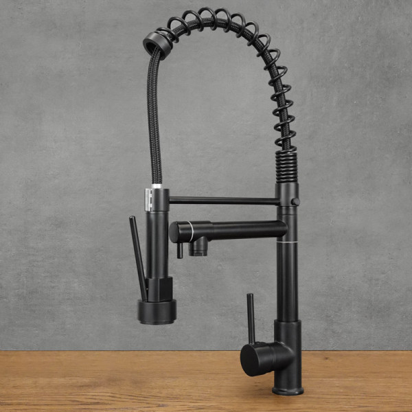 Stojací kuchyňská baterie BENT, černá