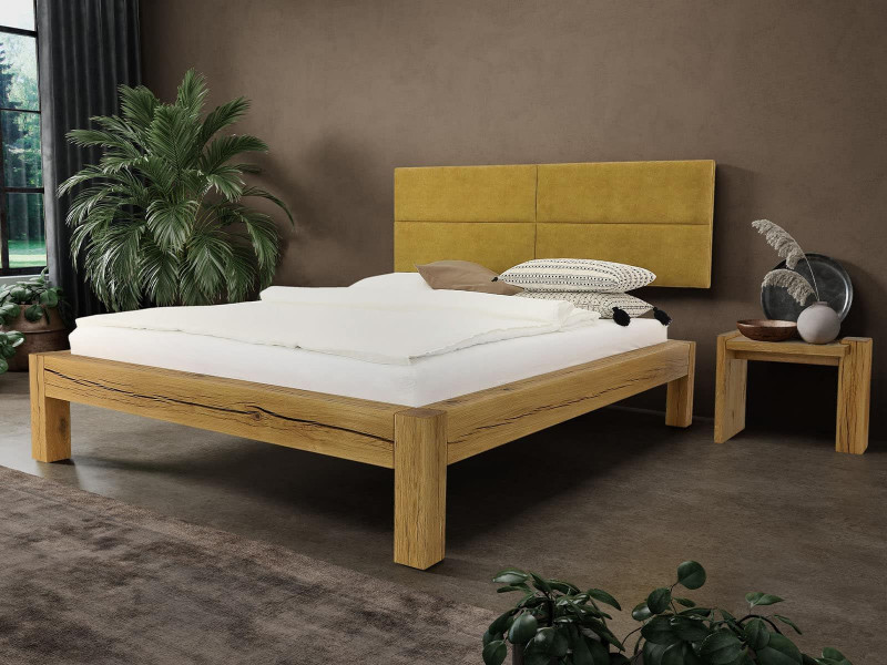 Dubová postel s opěradlem 160 x 200 cm URBAN FOREST 3