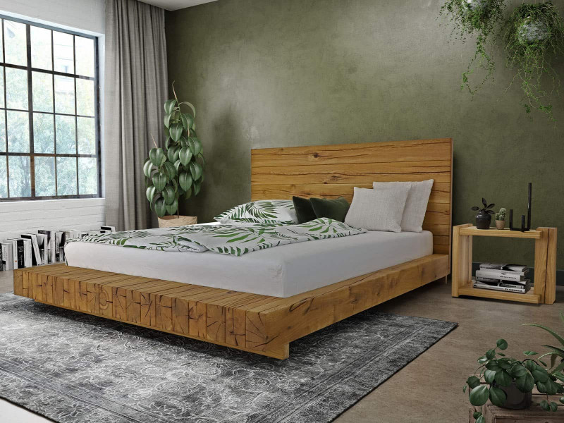 Dubová postel s opěradlem 180 x 200 cm URBAN FOREST 4