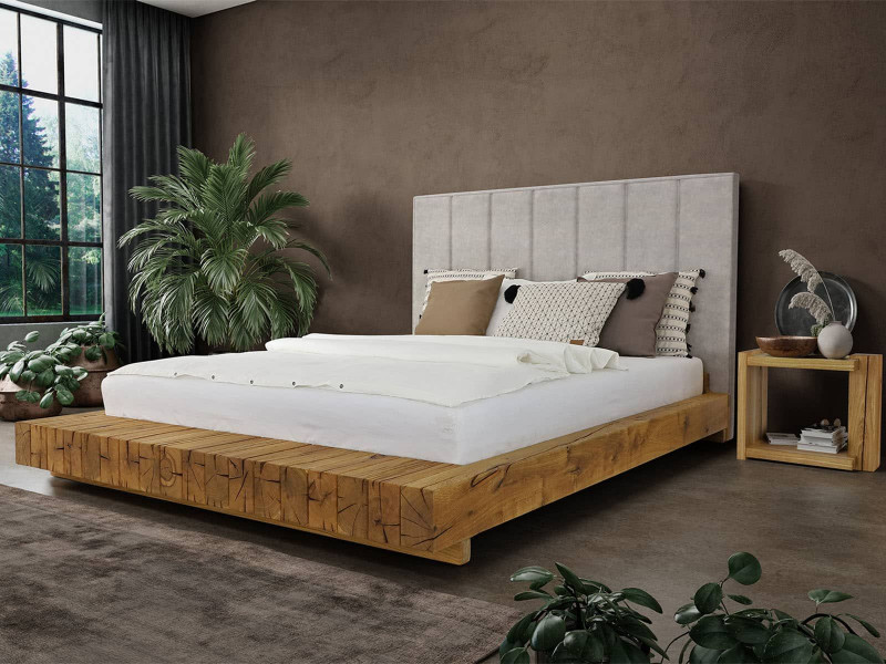 Dubová postel s opěradlem 160 x 200 cm URBAN FOREST 6