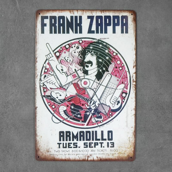 Kovová cedule Frank Zappa 1