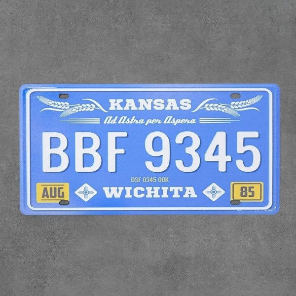 Kovová dekorativní SPZ Kansas