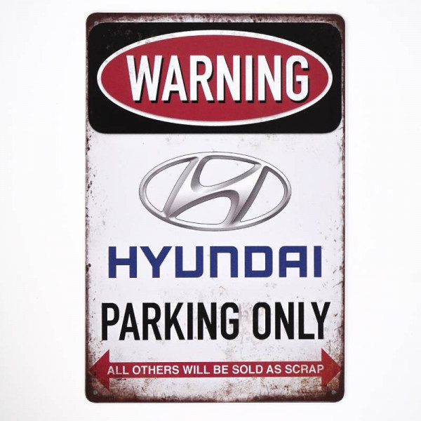 Kovová cedule Hyundai Parking