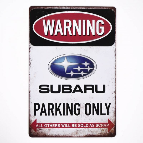 Kovová cedule Subaru Parking