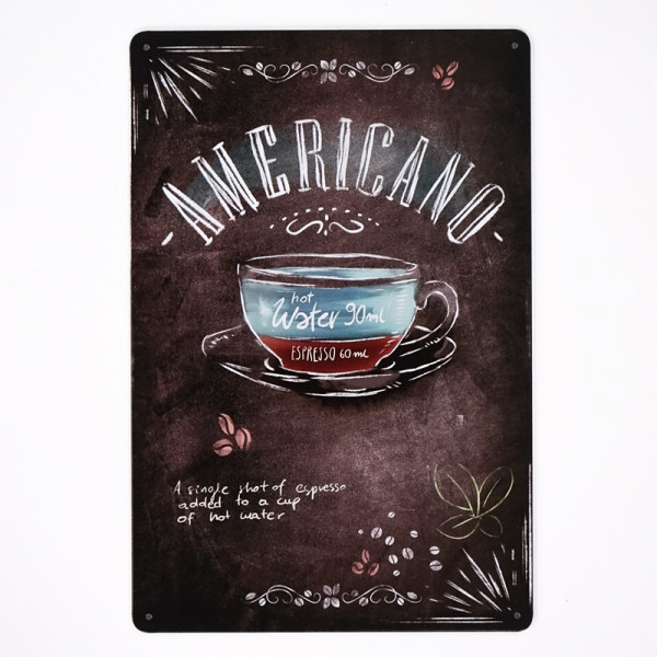 Kovová cedule Americano Coffee