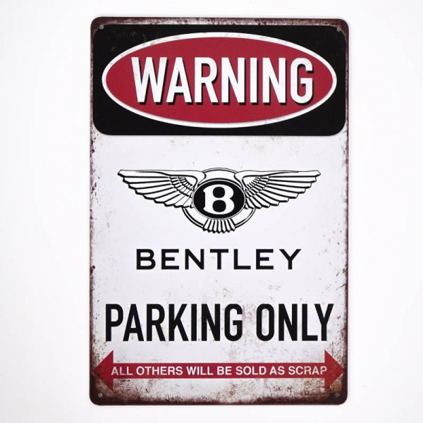 Kovová cedule Bentley Parking