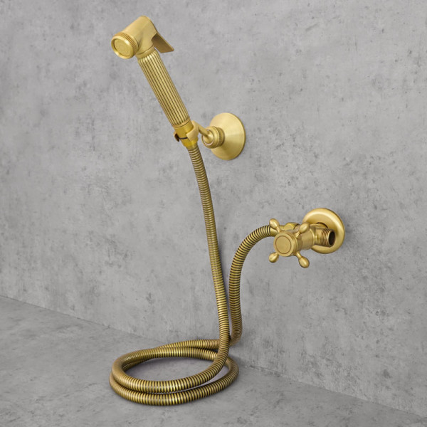 Nástěnná bidetová baterie antické mosazi YORK