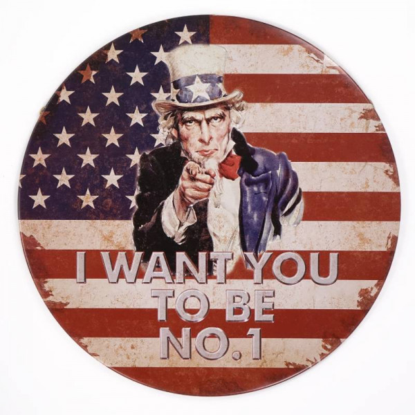 Kovová cedule I WANT YOU TO BE NO.1