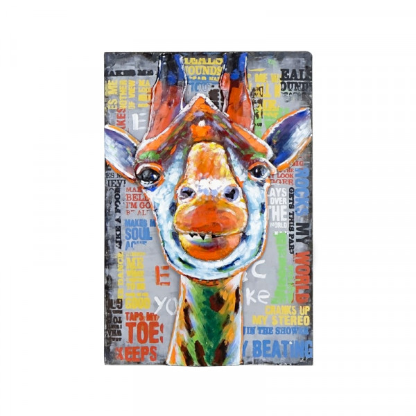 Kovový 3D obraz Žirafa