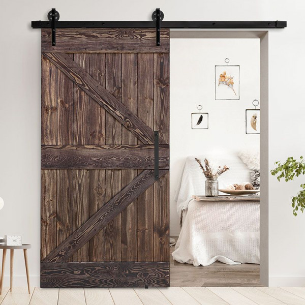 Posuvné borovicové dřevěné dveře jednokřídlé FOREST 2Z hnědý olej