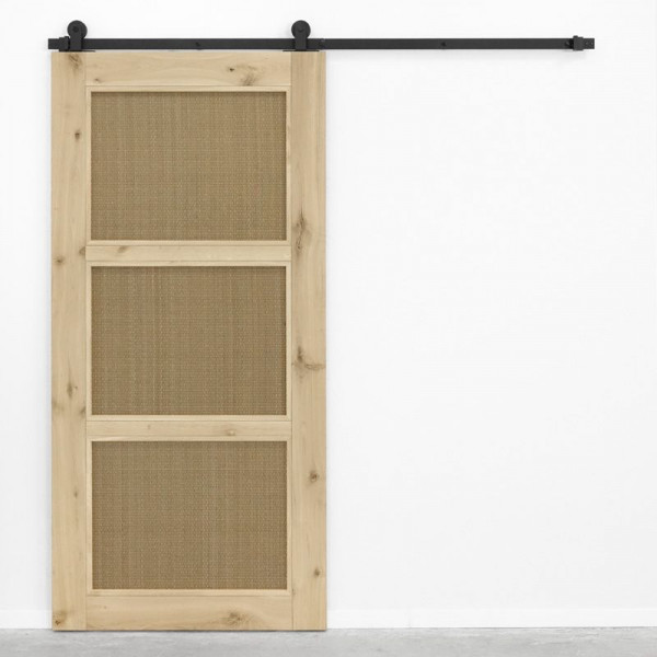 Ratanové posuvné dubové dřevěné dveře jednokřídlé TOFINO surové