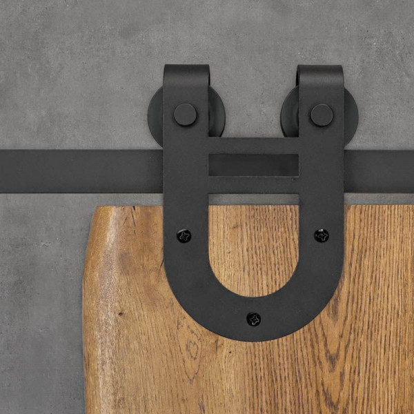 Stropní pojezd pro jednokřídlé dveře Podkova SPK, černý