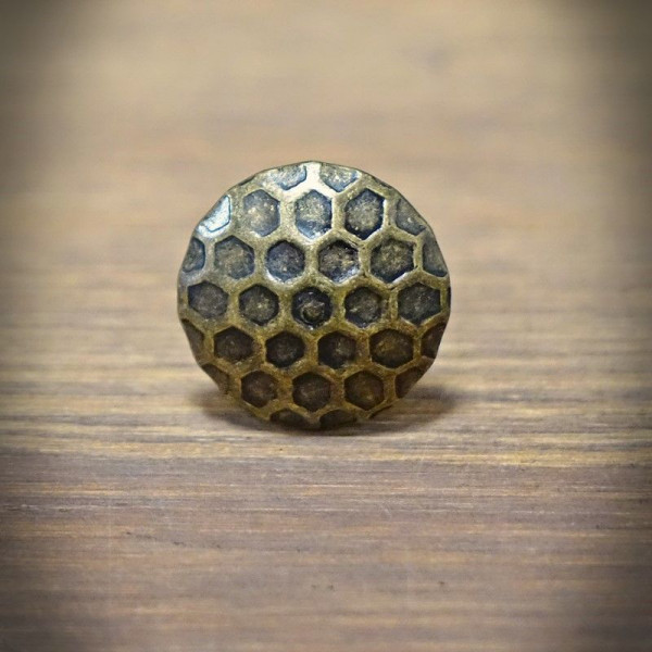 Ozdobný cvoček Honeycomb 25 mm, zlatý