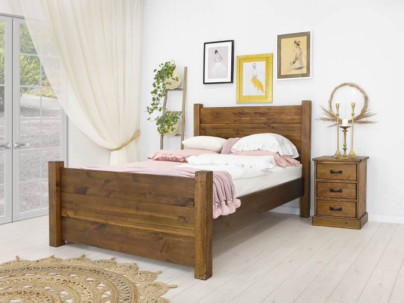 Borovicová postel Rustyk / Dobromir 140 cm