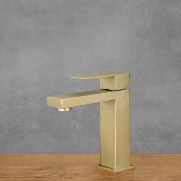 Stojací umyvadlová baterie TERAMO, nízká antický mosaz