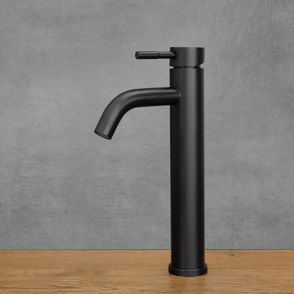 Stojací umyvadlová baterie PORTO, vysoká černá