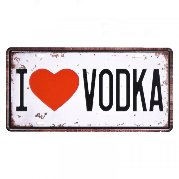 Kovová cedule I LOVE VODKA