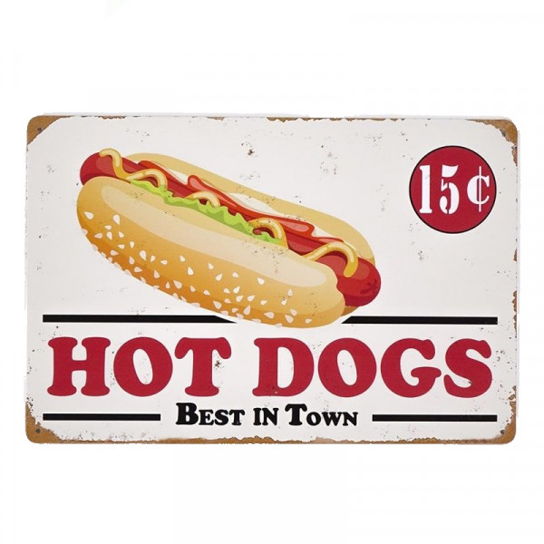 Kovová cedule Hot-Dog Best