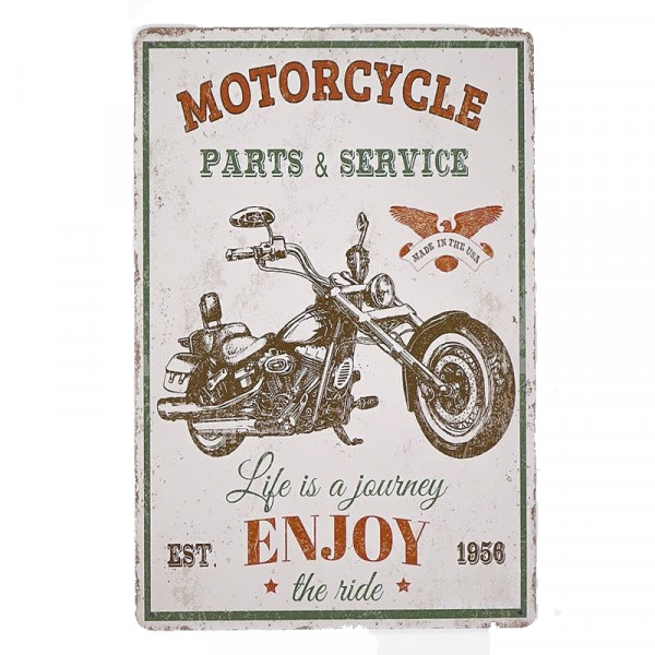Kovová cedule Motorcycle parts