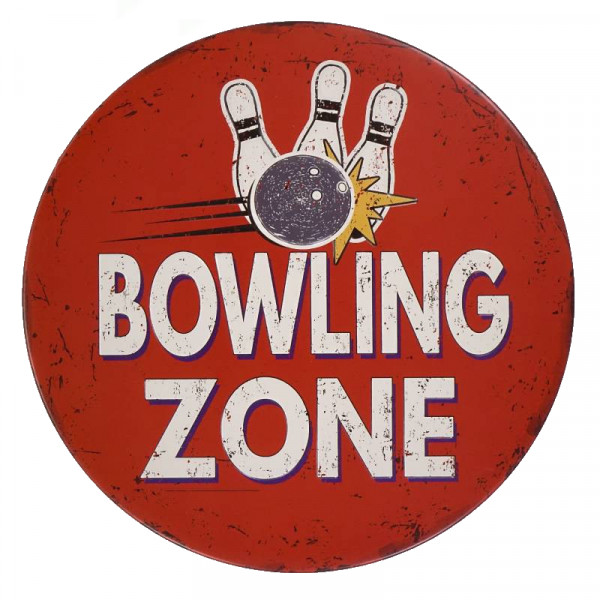 Kovová cedule BOWLING ZONE