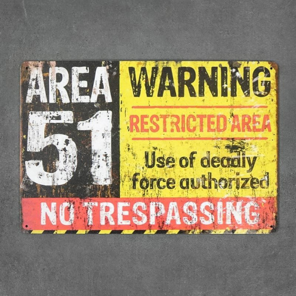 Kovová cedule Warning of Trespassing