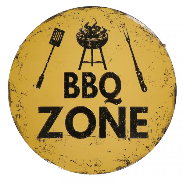 Kovová cedule BBQ ZONE